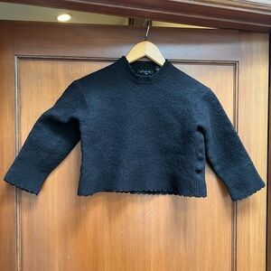 Allsaints Black Wool Cropped Sweater